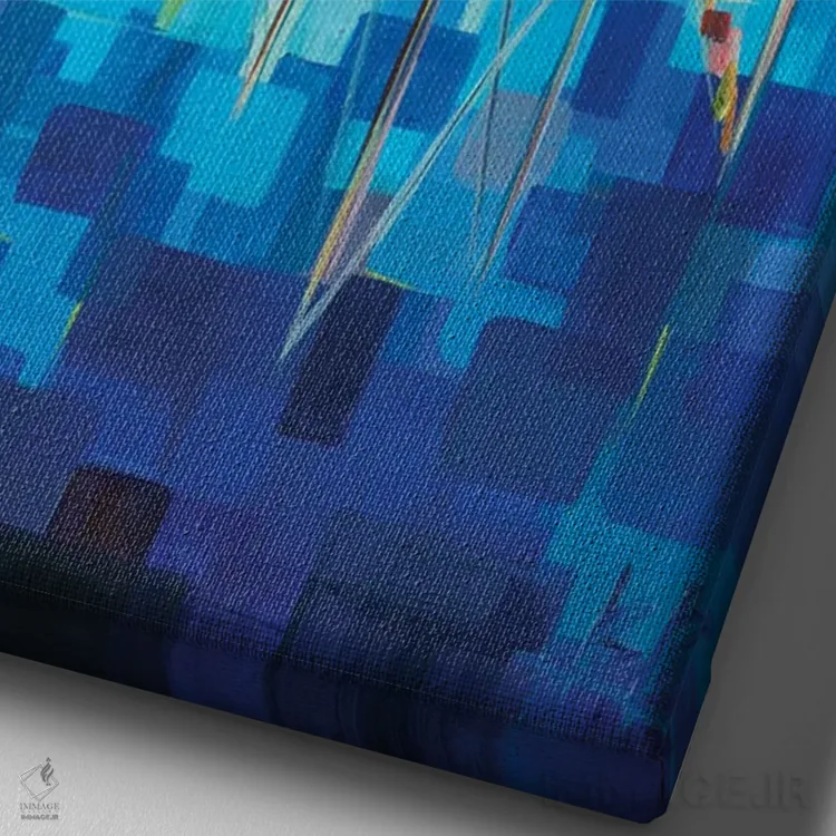 تابلو بدون عنوان (قایقها) اثر بروک بورچرباورگ - نمای نزدیک بافت بوم