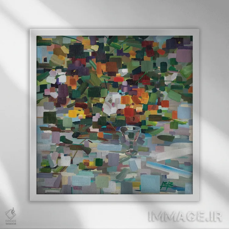 تابلو بدون عنوان II اثر بروک بورچرباورگ - نمای قابدار سفید