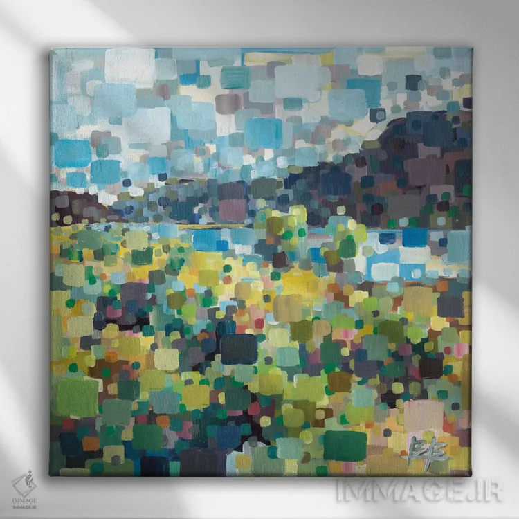 تابلو بر فراز بوتهها اثر بروک بورچرباورگ - نمای روبهرو روی دیوار