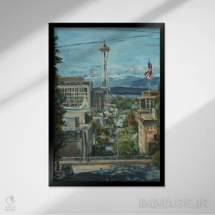 تابلو سوزن از روی تپه اثر بروک بورچرباورگ - نمای قابدار مشکی