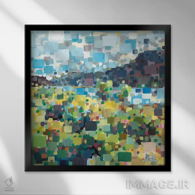 تابلو بر فراز بوتهها اثر بروک بورچرباورگ - نمای قابدار مشکی