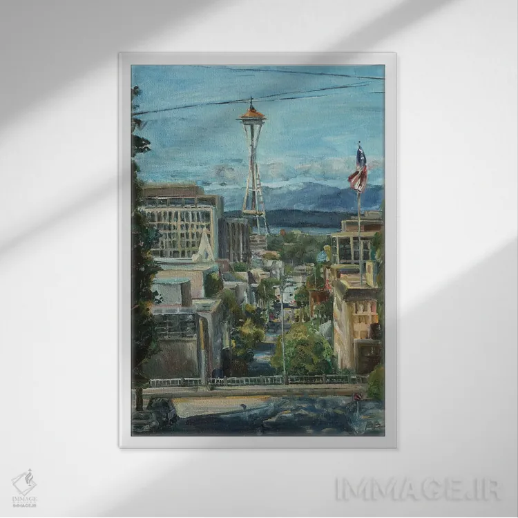 تابلو سوزن از روی تپه اثر بروک بورچرباورگ - نمای قابدار سفید