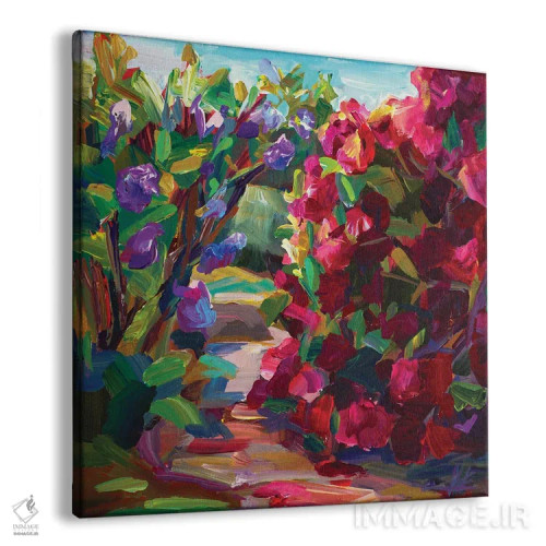 تابلو یاس بنفش و رودودندرون اثر بروک بورچرباورگ - نمای پرسپکتیو محصول