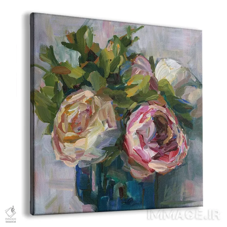 تابلو سهتایی گل صدتومانی اثر بروک بورچرباورگ - نمای پرسپکتیو محصول