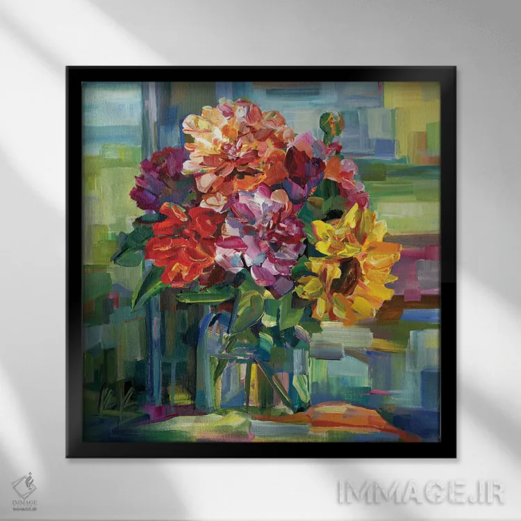 تابلو یک دسته رنگ اثر بروک بورچرباورگ - نمای قابدار مشکی