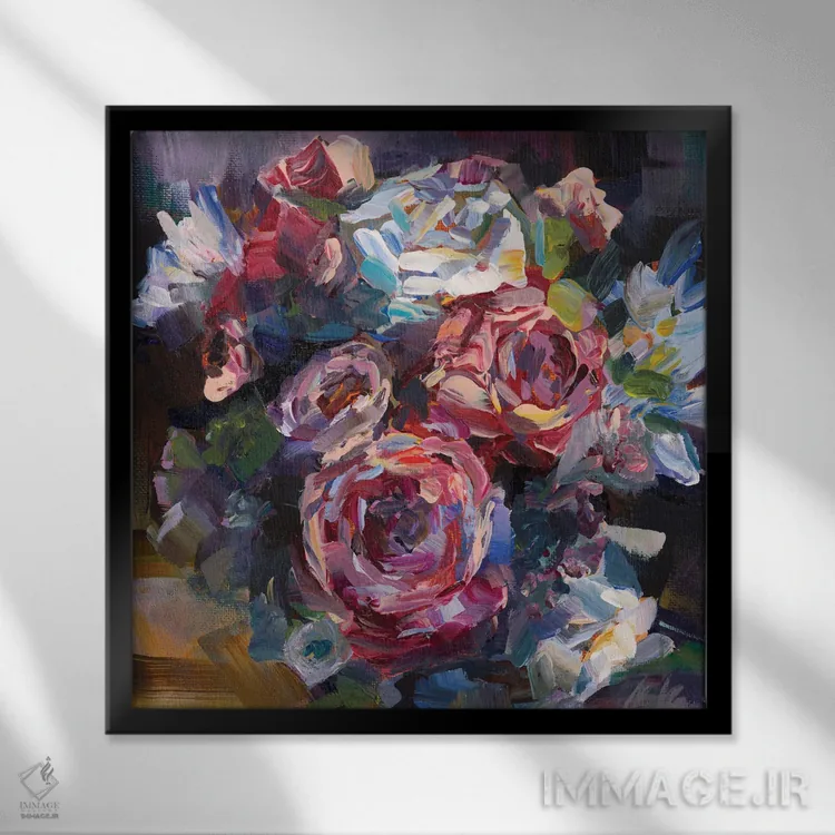 تابلو ببین چه کسی دستهگل را گرفت اثر بروک بورچرباورگ - نمای قابدار مشکی