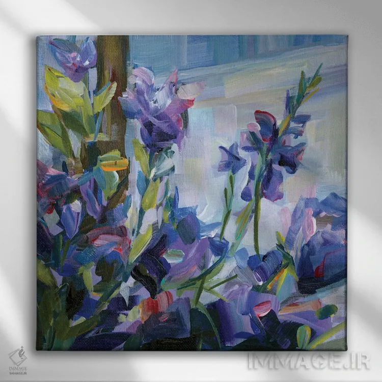 تابلو ستارههای بنفش اثر بروک بورچرباورگ - نمای روبهرو روی دیوار