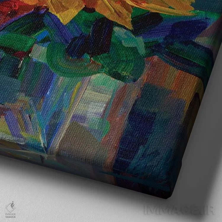 تابلو خورشید در خانه اثر بروک بورچرباورگ - نمای نزدیک بافت بوم