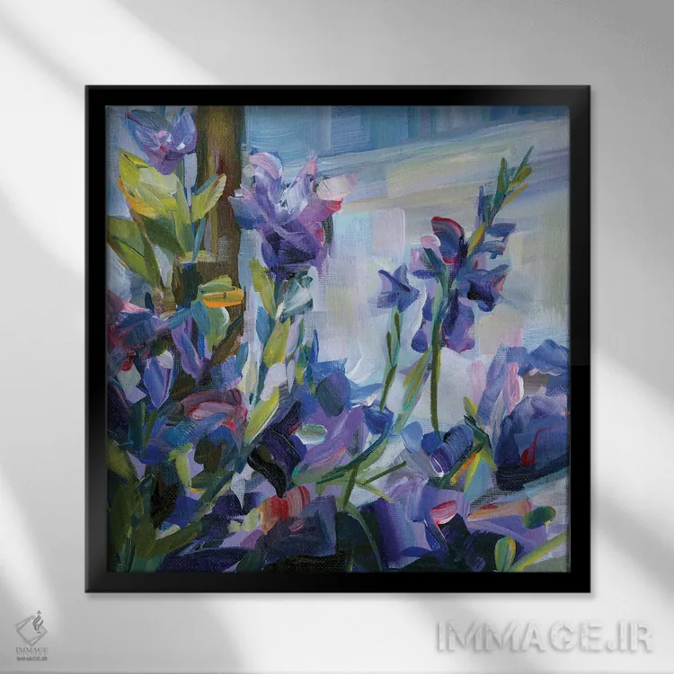 تابلو ستارههای بنفش اثر بروک بورچرباورگ - نمای قابدار مشکی