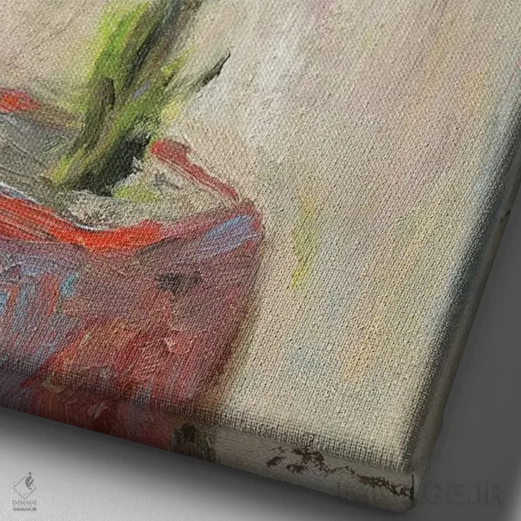 تابلو غنچههای جوانی اثر بردفورد برنر - نمای نزدیک بافت بوم