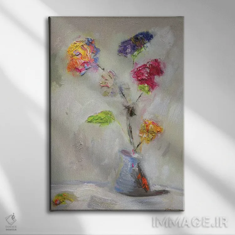 تابلو طرح گل نئوپلیتن اثر بردفورد برنر - نمای روبهرو روی دیوار