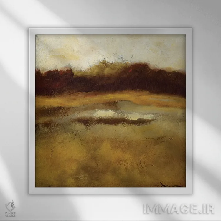 تابلو در میان مزارع III اثر بردفورد برنر - نمای قابدار سفید