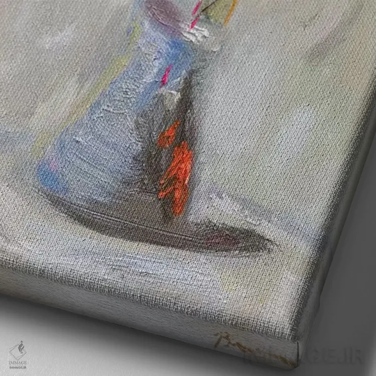 تابلو طرح گل نئوپلیتن اثر بردفورد برنر - نمای نزدیک بافت بوم