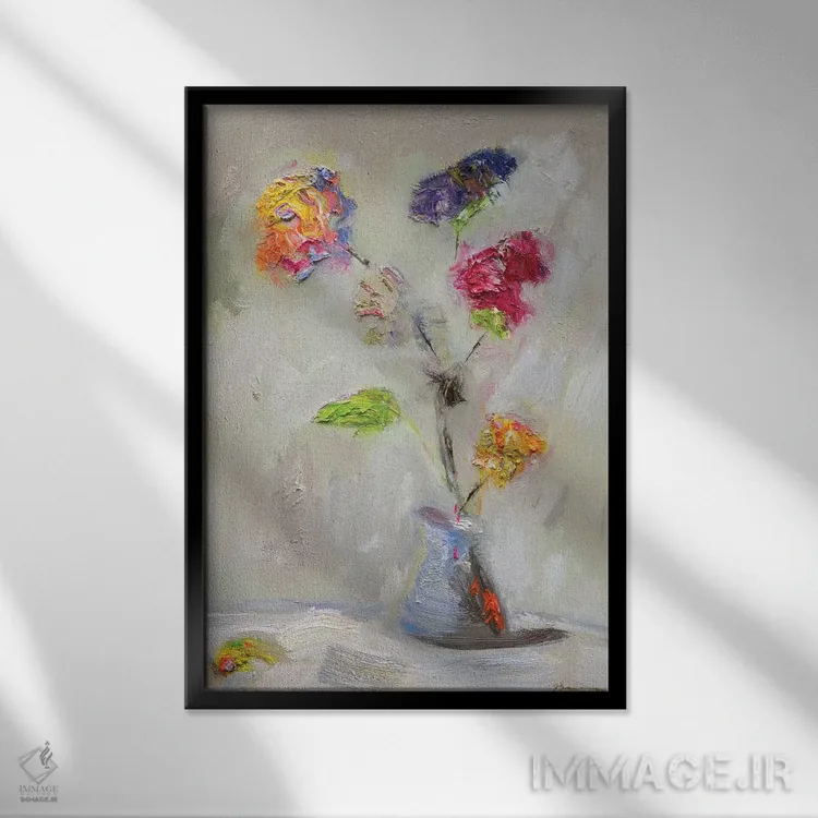 تابلو طرح گل نئوپلیتن اثر بردفورد برنر - نمای قابدار مشکی