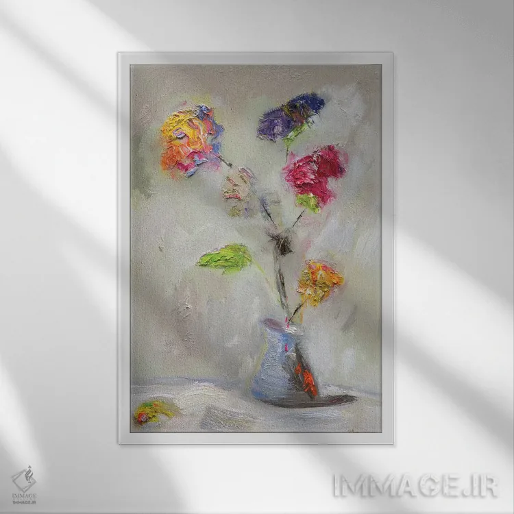 تابلو طرح گل نئوپلیتن اثر بردفورد برنر - نمای قابدار سفید