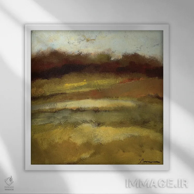 تابلو در میان مزارع IV اثر بردفورد برنر - نمای قابدار سفید