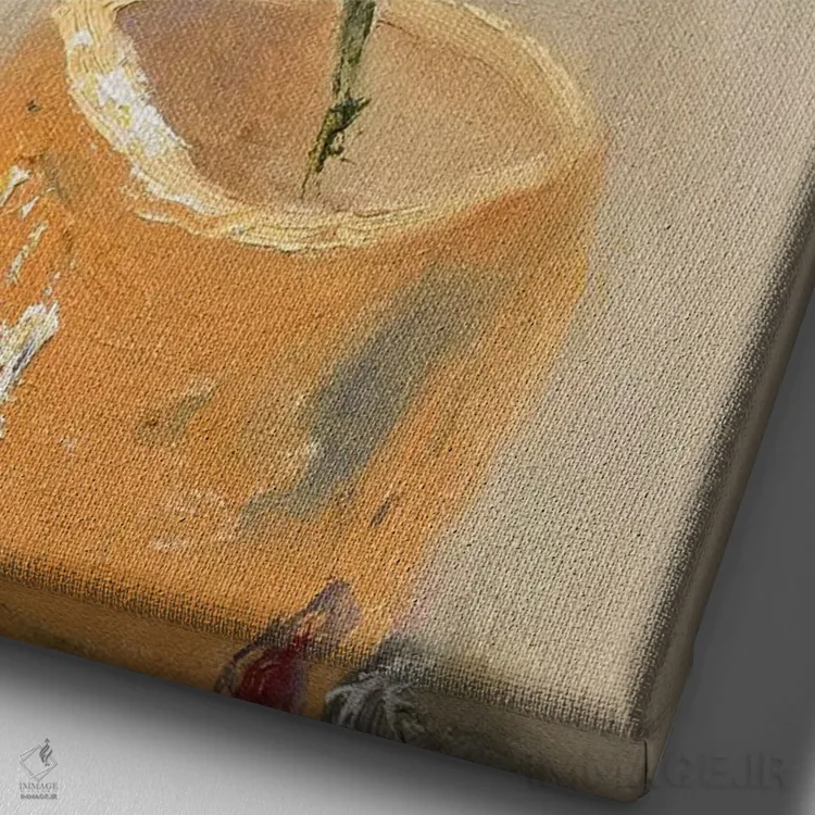 تابلو گلهای فنجانی اثر بردفورد برنر - نمای نزدیک بافت بوم