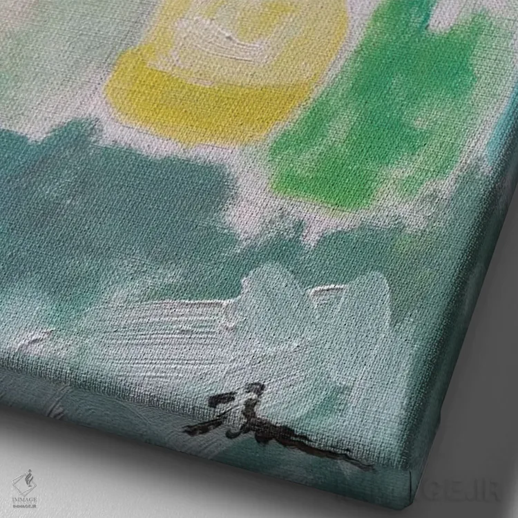 تابلو طلوع تاهیتی اثر بردفورد برنر - نمای نزدیک بافت بوم