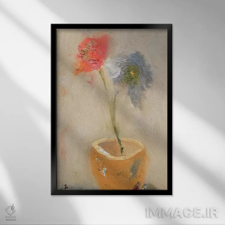 تابلو گلهای فنجانی اثر بردفورد برنر - نمای قابدار مشکی