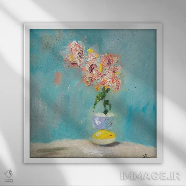 تابلو آتشسوزی جنگلی اثر بردفورد برنر - نمای قابدار سفید