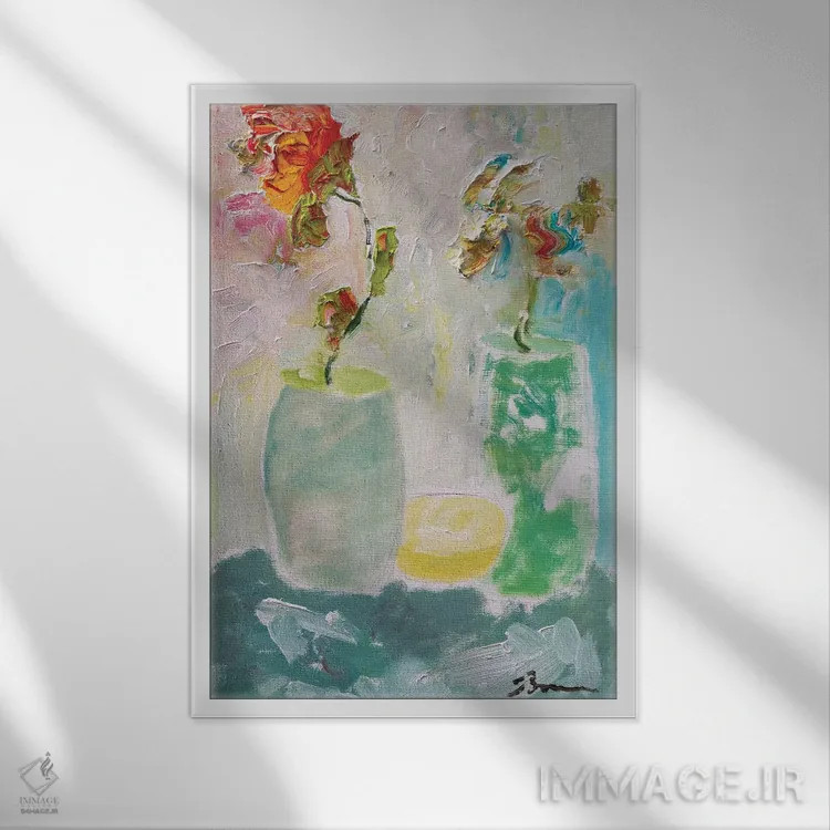 تابلو طلوع تاهیتی اثر بردفورد برنر - نمای قابدار سفید