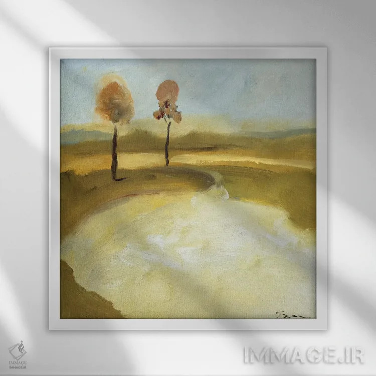 تابلو آبشدن یخهای بهاری I اثر بردفورد برنر - نمای قابدار سفید