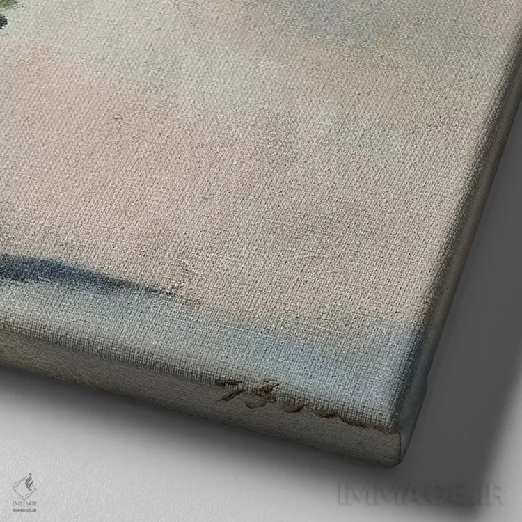 تابلو سوسن اژدها اثر بردفورد برنر - نمای نزدیک بافت بوم