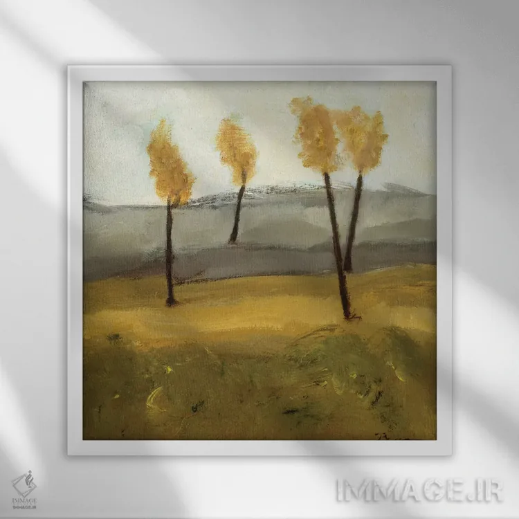تابلو درخت پاییزی IV اثر بردفورد برنر - نمای قابدار سفید