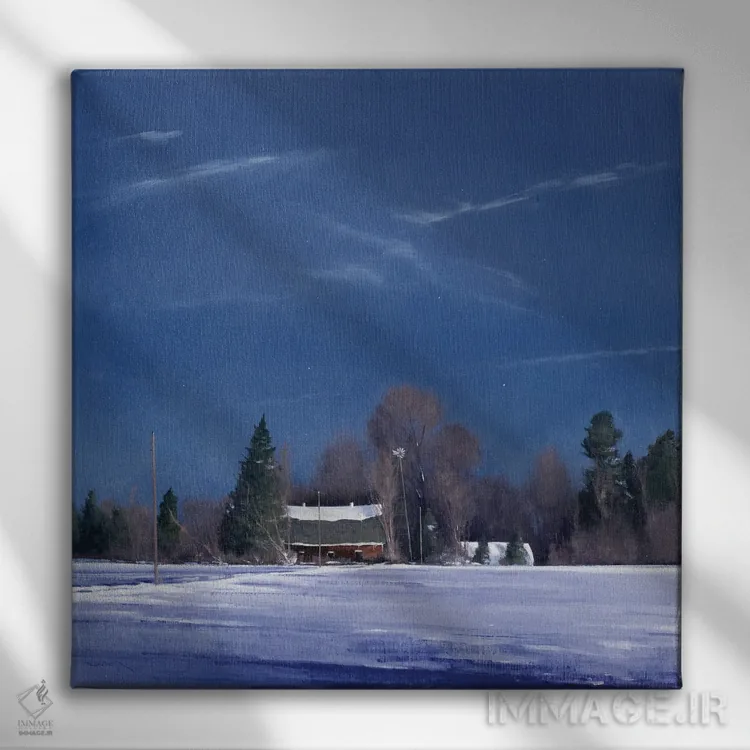 تابلو مزرعهٔ بزرگ مارین، ساعت ۳ صبح اثر بن بائر - نمای روبهرو روی دیوار