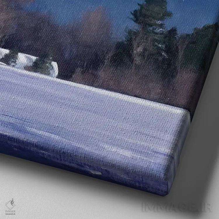 تابلو مزرعهٔ بزرگ مارین، ساعت ۳ صبح اثر بن بائر - نمای نزدیک بافت بوم