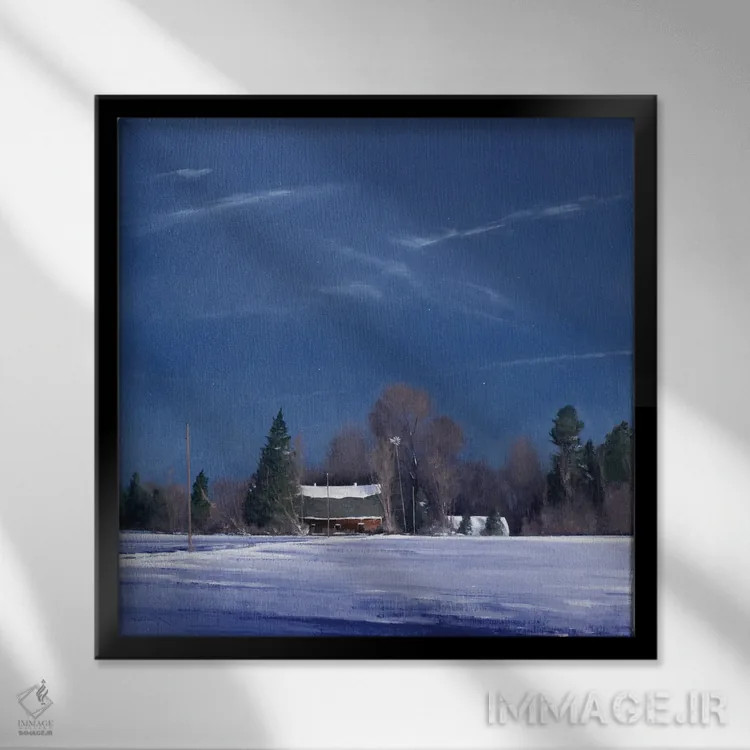 تابلو مزرعهٔ بزرگ مارین، ساعت ۳ صبح اثر بن بائر - نمای قابدار مشکی