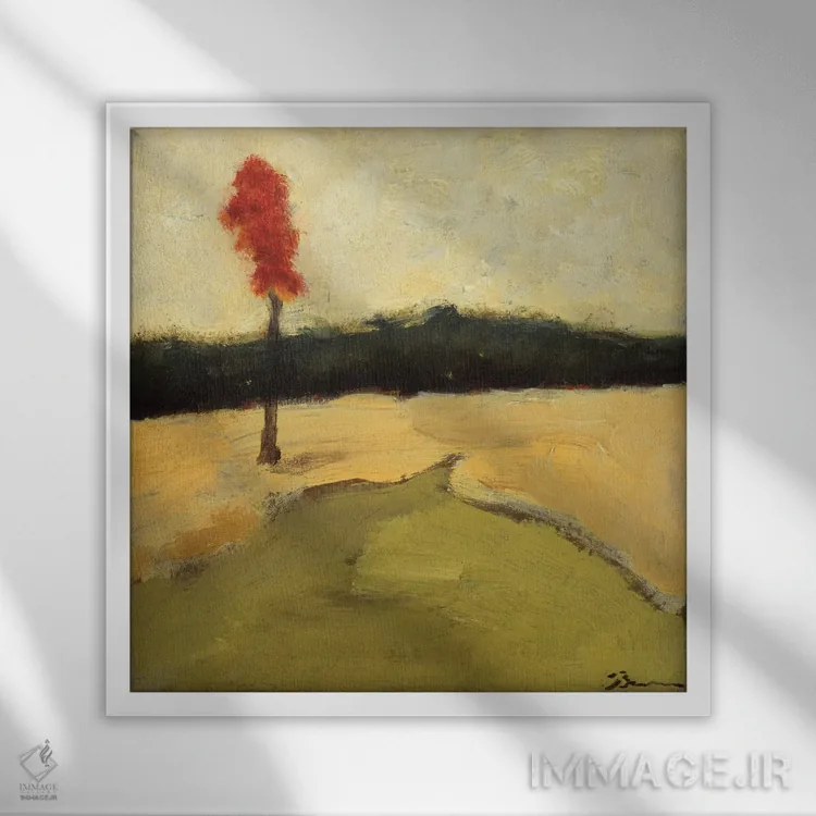 تابلو من تنها ایستادهام III اثر بردفورد برنر - نمای قابدار سفید