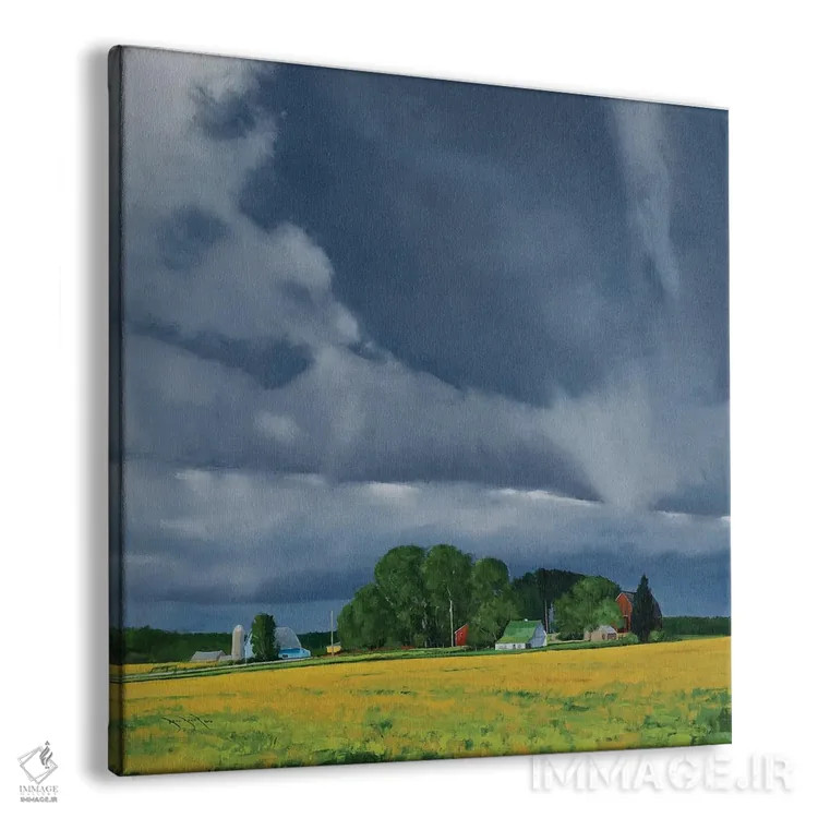 تابلو لوبیای سویا اواخر تابستان در الزورث، ویسکانسین اثر بن بائر - نمای پرسپکتیو محصول