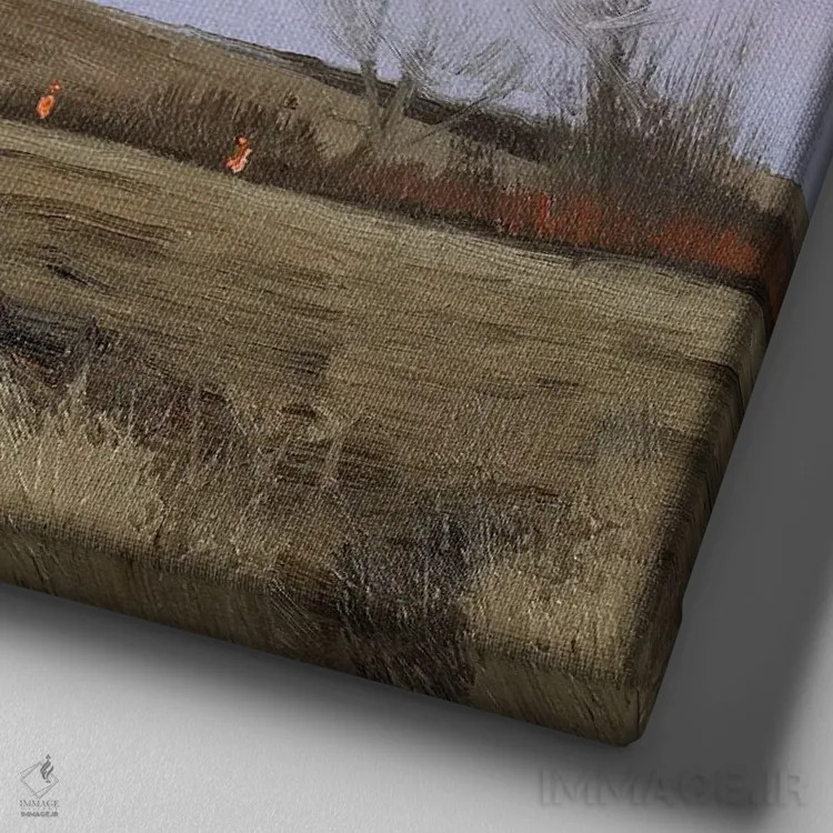 تابلو پاییز در مینهسوتا اثر بن بائر - نمای نزدیک بافت بوم