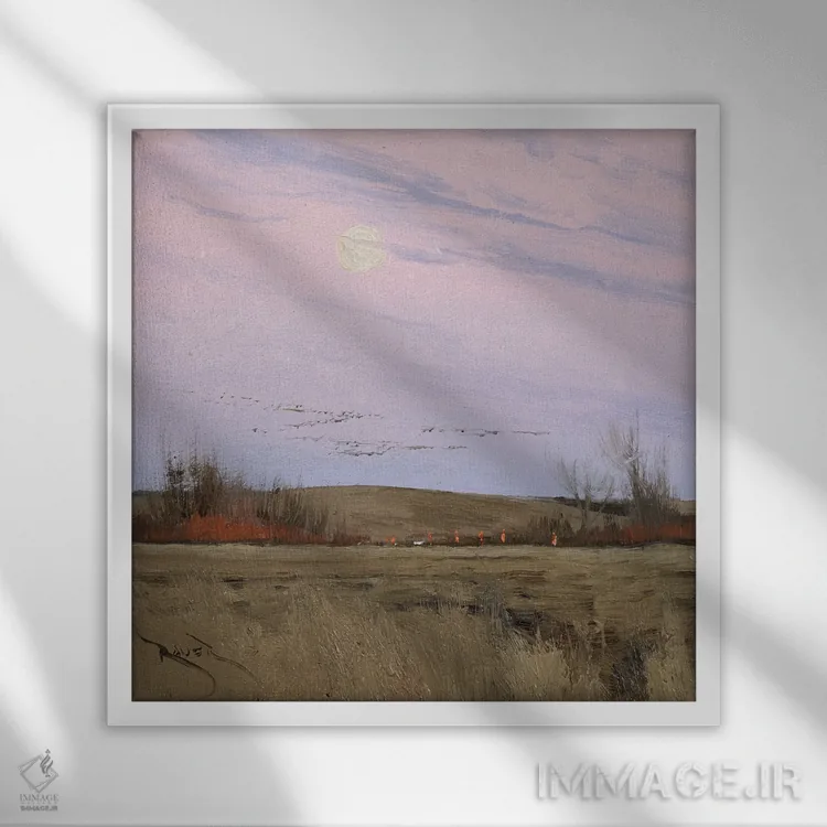 تابلو پاییز در مینهسوتا اثر بن بائر - نمای قابدار سفید