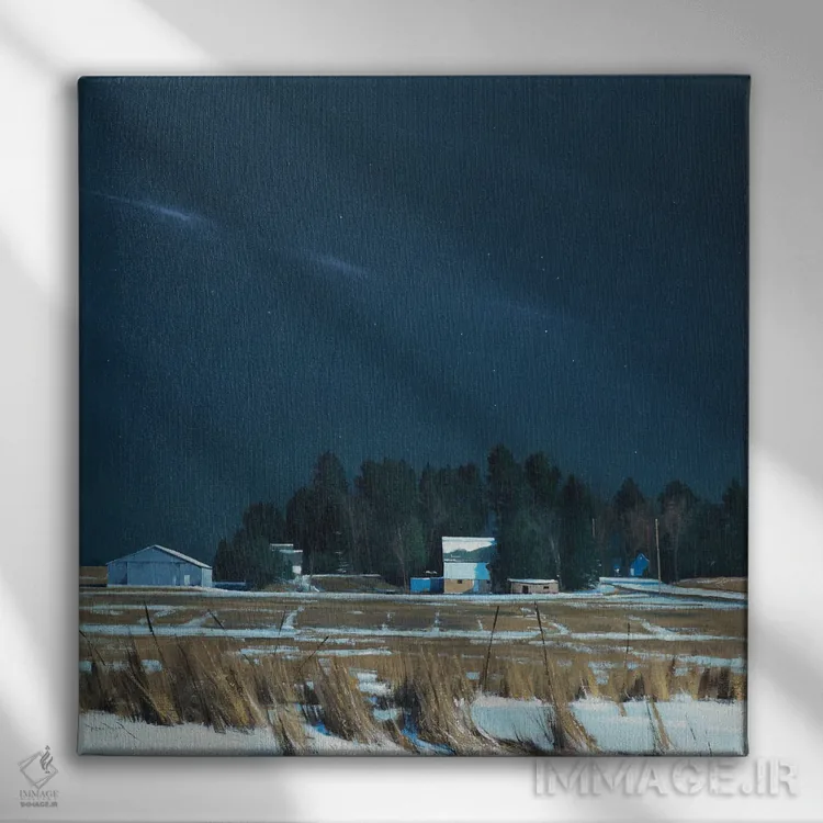 تابلو مزرعهٔ هوگو ساعت ۱ بامداد اثر بن بائر - نمای روبهرو روی دیوار