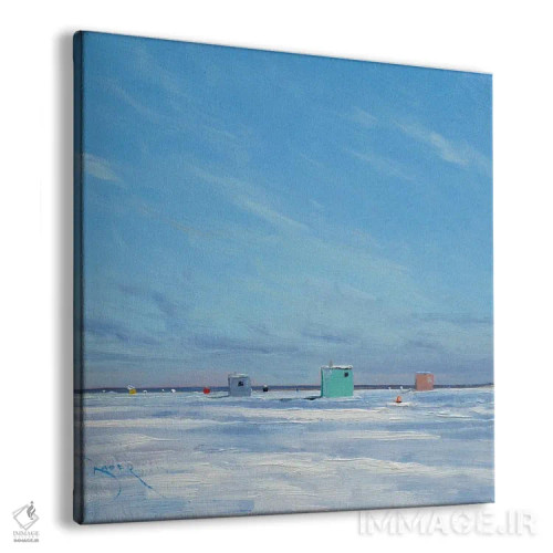 تابلو خانههای یخی بر دریاچه بنانا بار، میل لَیسس اثر بن بائر - نمای پرسپکتیو محصول