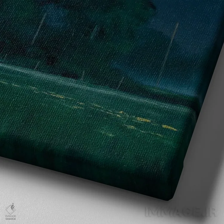 تابلو مه ماه اثر بن بائر - نمای نزدیک بافت بوم