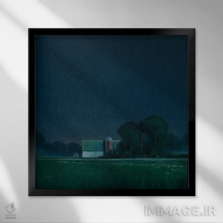 تابلو مه ماه اثر بن بائر - نمای قابدار مشکی