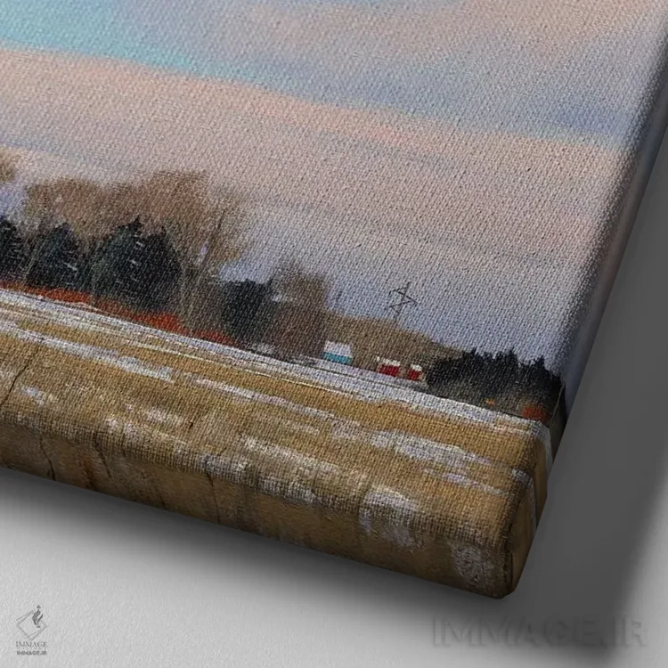 تابلو در راه به سمت فردریکسونها اثر بن بائر - نمای نزدیک بافت بوم