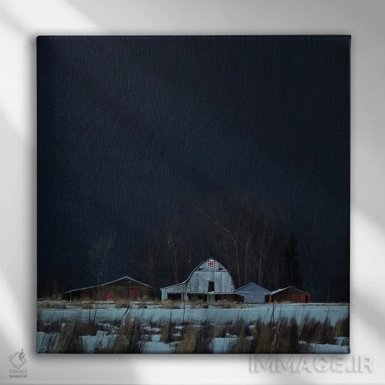 تابلو الگوی مسیر لحافدوزی زیر نور ماه اثر بن بائر - نمای روبهرو روی دیوار