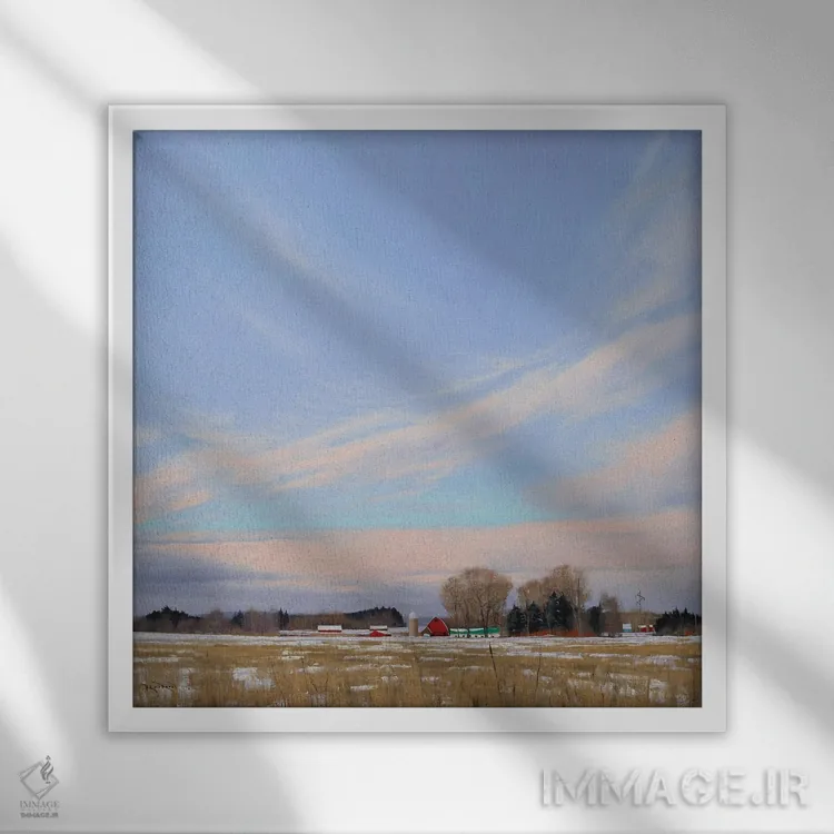 تابلو در راه به سمت فردریکسونها اثر بن بائر - نمای قابدار سفید