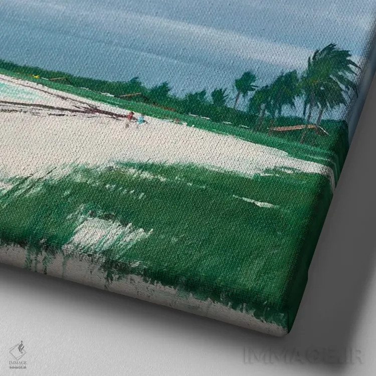 تابلو ساحل سنداسپور، فلوریدا اثر بن بائر - نمای نزدیک بافت بوم