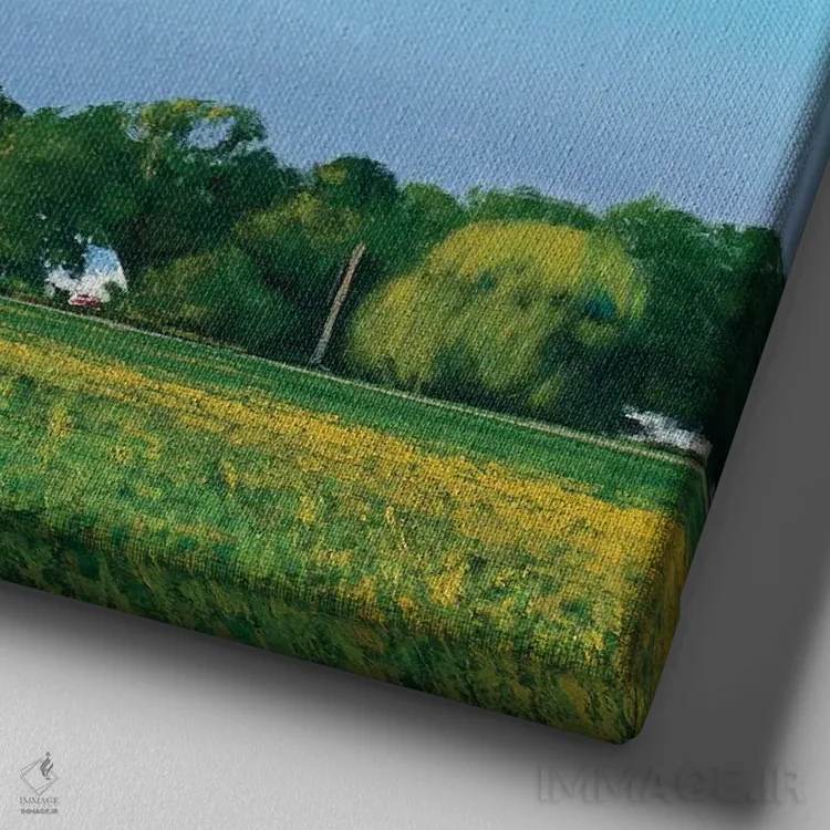 تابلو پرترهٔ مزرعه سارتل اثر بن بائر - نمای نزدیک بافت بوم