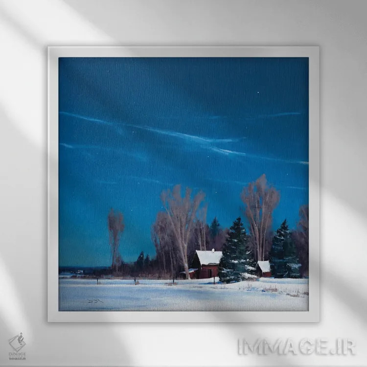 تابلو یادگارها زیر نور ماه اثر بن بائر - نمای قابدار سفید