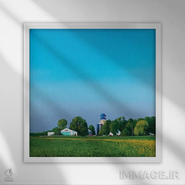 تابلو پرترهٔ مزرعه سارتل اثر بن بائر - نمای قابدار سفید