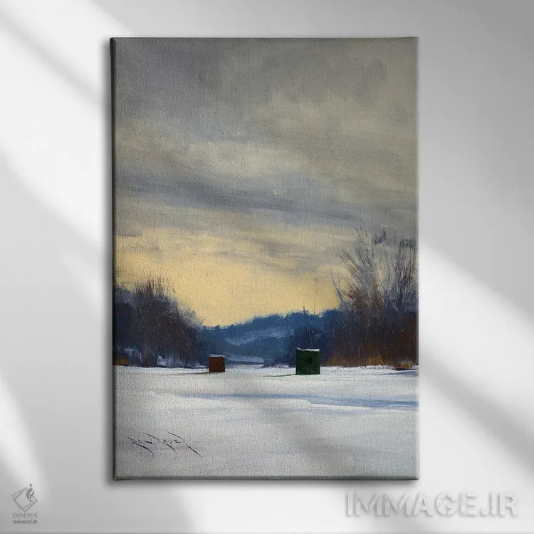 تابلو خانههای یخی خالی اثر بن بائر - نمای روبهرو روی دیوار