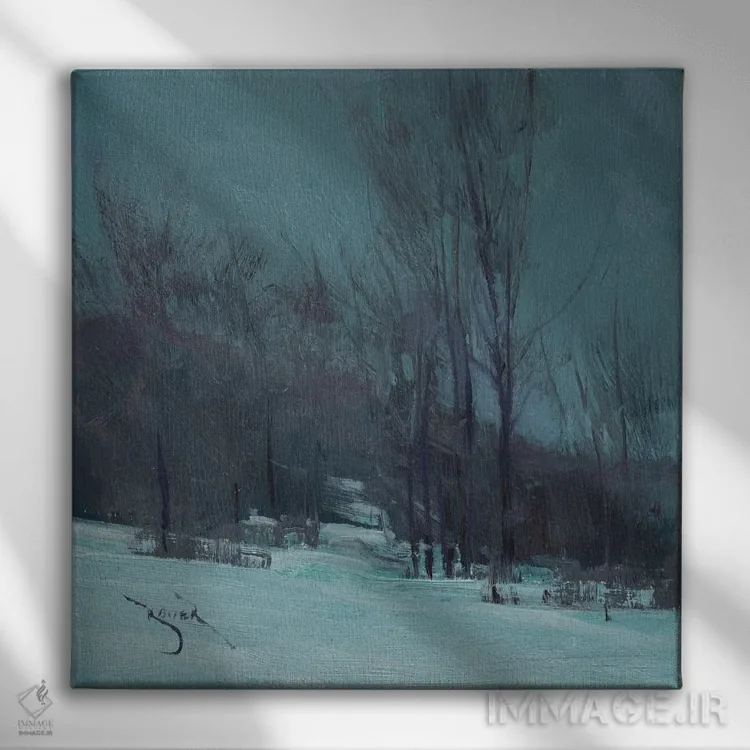 تابلو نوکتورن بلوین (قطعهٔ شبانه) اثر بن بائر - نمای روبهرو روی دیوار