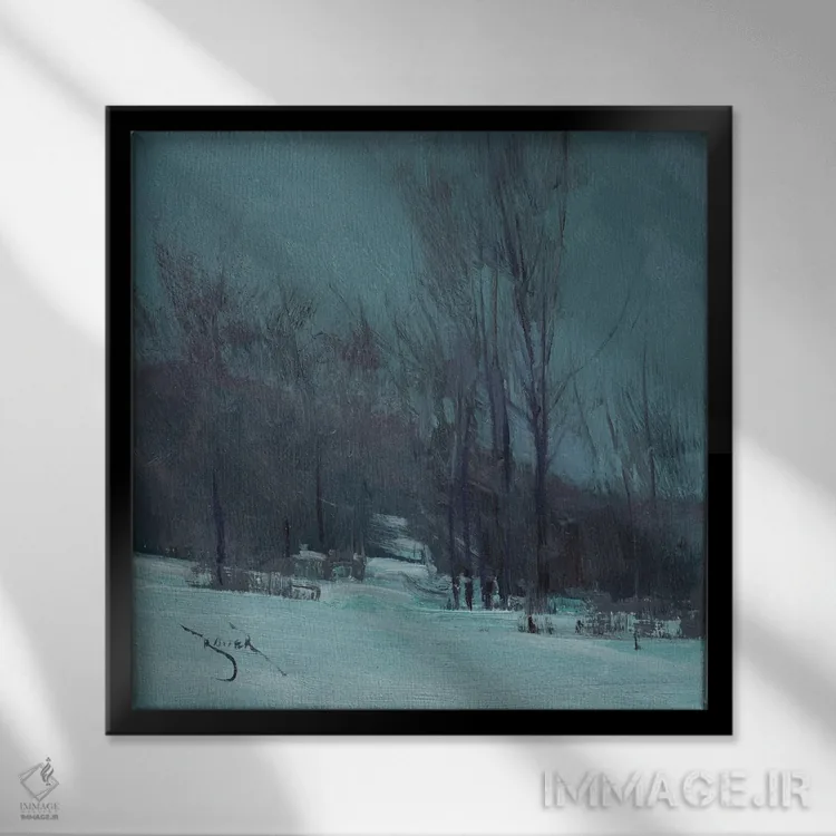 تابلو نوکتورن بلوین (قطعهٔ شبانه) اثر بن بائر - نمای قابدار مشکی