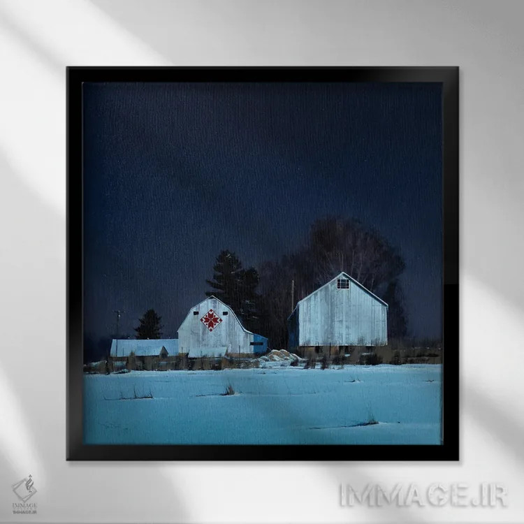 تابلو ستارهٔ نوردیک شهرستان بوفالو اثر بن بائر - نمای قابدار مشکی